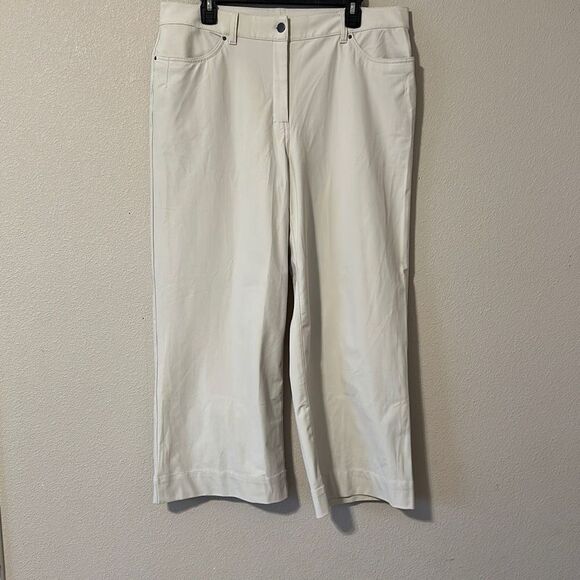 Lululemon City Sleek 5 Pocket Wide-Leg High Rise 7/8 Length Pant in White Opal S - Picture 1 of 9